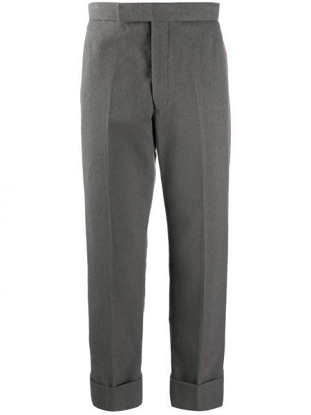 Pruhované bavlněné rovné kalhoty Thom Browne