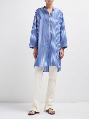 Ριγέ βαμβακερό πουκάμισο 's Max Mara μπλε