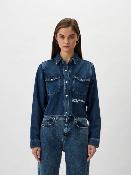 Джинсовая рубашка Karl Lagerfeld Jeans синяя