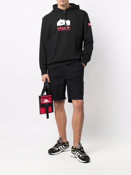 Sudadera con capucha con estampado Adidas negro