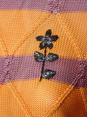 Čipkovaný viskózový sveter s dlhými rukávmi Cormio fialová