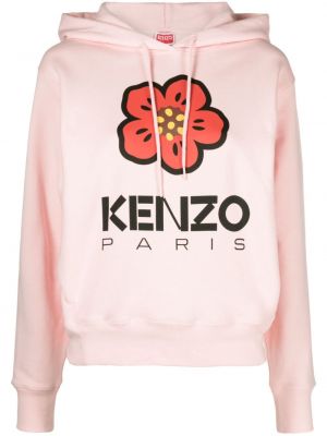 Raštuotas gėlėtas džemperis su gobtuvu Kenzo rožinė