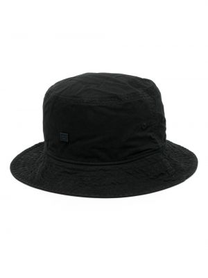 Bavlněný klobouk s výšivkou Acne Studios černý