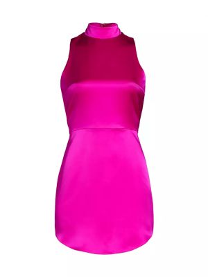 Шелковое платье мини Amanda Uprichard фиолетовое