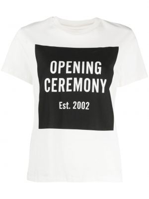 T-shirt z nadrukiem bawełniana z krótkim rękawem Opening Ceremony - biały