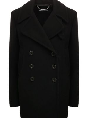 Черное кашемировое шерстяное пальто Barbara Bui