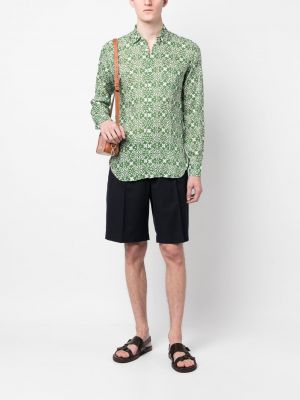 Raštuota marškiniai Peninsula Swimwear žalia