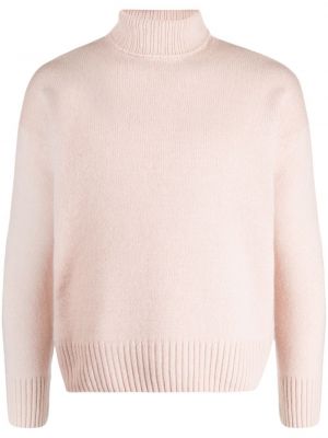 Вълнен пуловер от мерино вълна Ami Paris розово