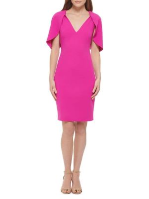 Платье-карандаш с v-образным вырезом Vince Camuto розовое
