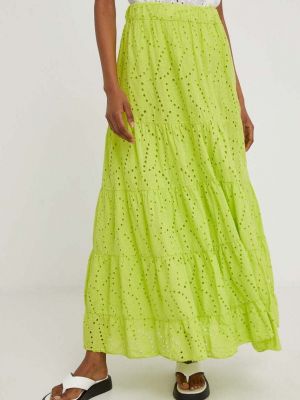 Bavlněné dlouhá sukně Answear Lab zelené