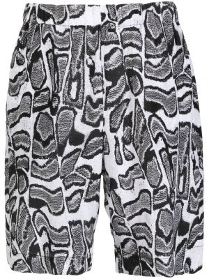 Pantaloni scurți de mătase cu imprimeu abstract Edward Crutchley