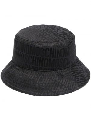 Cappello con stampa Moschino nero