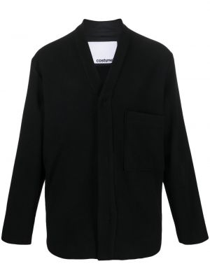 Вълнена риза с v-образно деколте Costumein черно