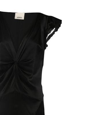 Ujjatlan selyem hosszú ruha Isabel Marant fekete