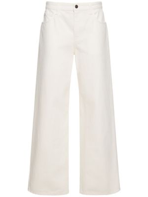 Jeans di cotone baggy The Row bianco