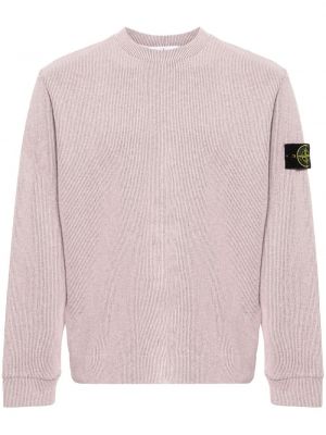 Sweat col rond en tricot col rond Stone Island rose