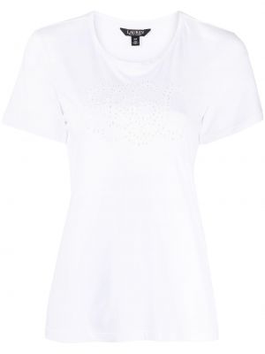 Majica z vezenjem Lauren Ralph Lauren bela