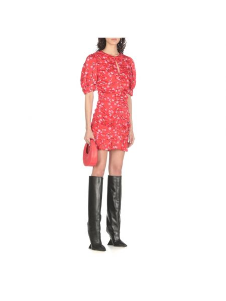 Mini vestido de viscosa de flores con estampado Rotate Birger Christensen rojo