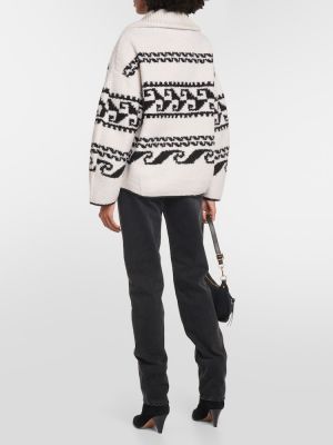 Fleece πουλόβερ με σχέδιο Marant Etoile λευκό