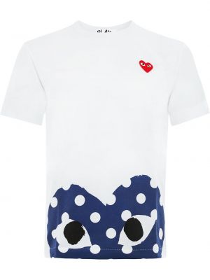 Camiseta con estampado con corazón Comme Des Garçons Play blanco