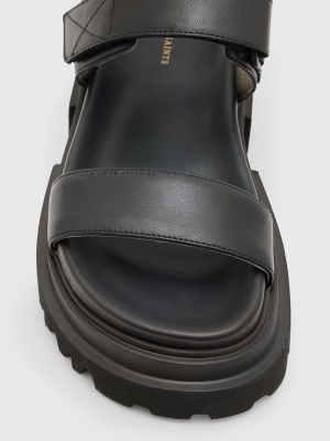 Kožené sandály na platformě Allsaints černé