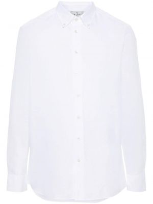 Bombažna srajca z vezenjem Etro bela