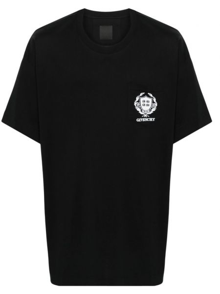 Bavlněné tričko s výšivkou Givenchy černé