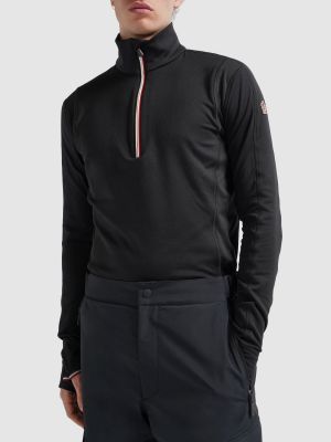 Sportiska stila džemperis neilona ar rāvējslēdzēju Moncler Grenoble melns