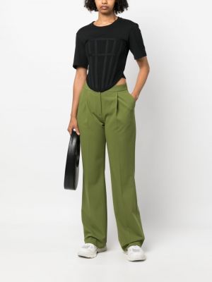 Plisované kalhoty Karl Lagerfeld zelené