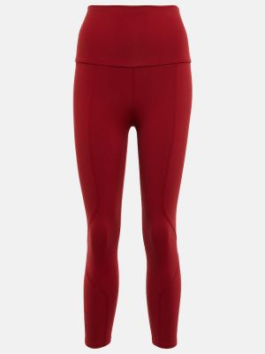 Pantaloni sport cu talie înaltă cu imprimeu geometric Live The Process roșu