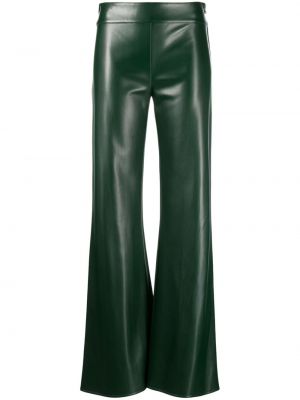 Kožené rovné nohavice Patrizia Pepe zelená