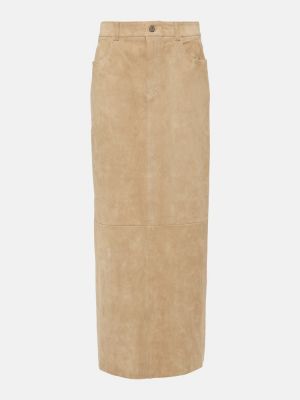Semišové dlouhá sukně Stouls béžové