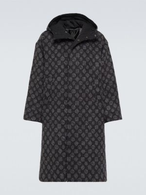 Mohérový vlněný kabát Giorgio Armani šedý