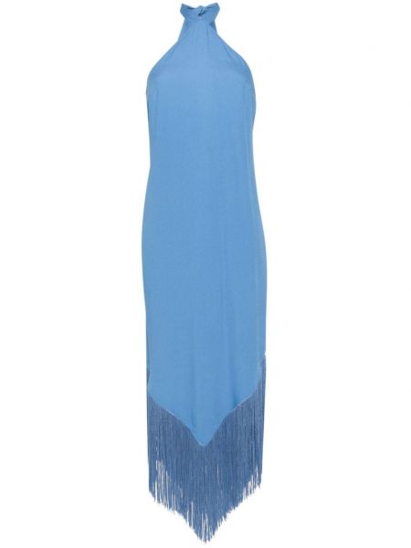 Rochie lunga cu franjuri Taller Marmo albastru