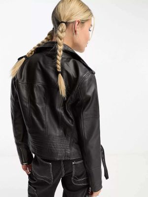 Кожаная куртка Urbancode черная
