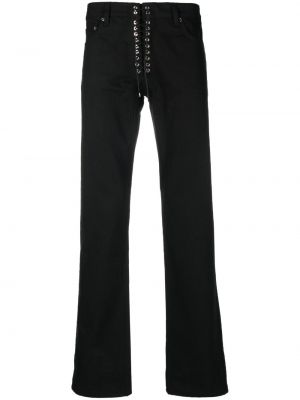 Spodnie sznurowane bawełniane koronkowe Ludovic De Saint Sernin czarne