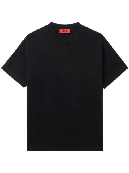 Bavlněné tričko s kulatým výstřihem 424 černé