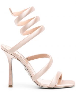 Satenske sandale Rene Caovilla ružičasta