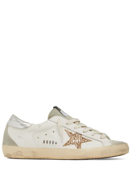 Stjernemønster lær sneakers Golden Goose hvit