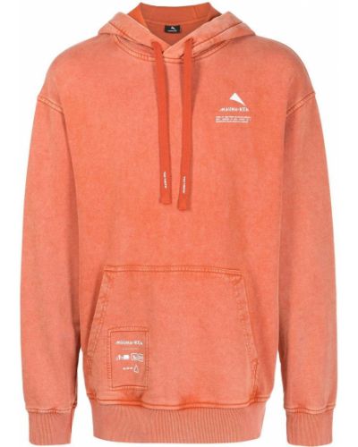 Raštuotas džemperis su gobtuvu Mauna Kea oranžinė