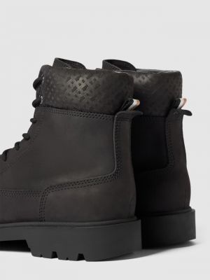 Кожаные ботинки на шнуровке Boss черные
