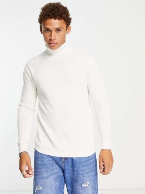 Длинный свитер с высоким воротником Selected белый
