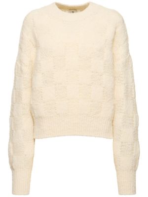 Vlnený sveter Anine Bing biela