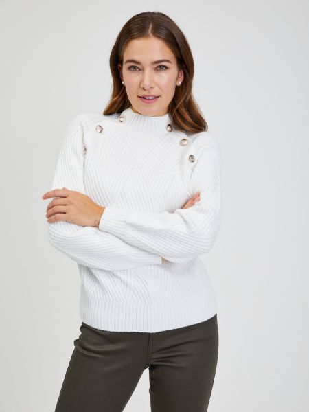Džemperis ar pogām Orsay balts