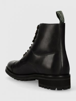 Kožené kotníkové boty Polo Ralph Lauren černé