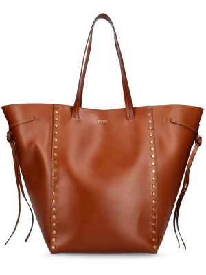 Kožená nákupná taška s cvočkami Isabel Marant