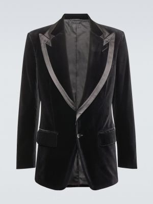 Бархатный пиджак Tom Ford черный