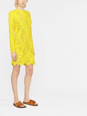 Krajkové mini šaty Ermanno Scervino žluté
