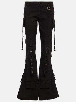 Jeans bootcut taille basse à imprimé large Blumarine noir