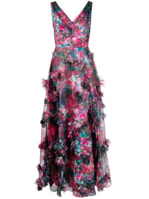 Макси рокля на цветя с принт с v-образно деколте Marchesa Notte